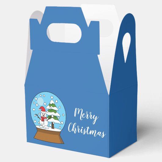 Sneeuw Wereldbol met sneeuwman en dennenboom Bedankdoosjes (Geopend)