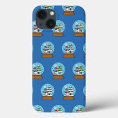 Sneeuw Wereldbol met sneeuwman en dennenboom Case-Mate iPhone Case (Achterkant)