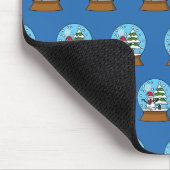 Sneeuw Wereldbol met sneeuwman en dennenboom Muismat (Hoek)