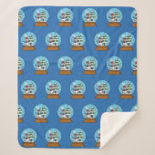 Sneeuw Wereldbol met Sneeuwman en Pine Tree Patter Sherpa Deken (Voorkant)