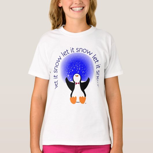 Sneeuw Wereldbol pinguïn - laat het sneeuwen! T-shirt (Voorkant)