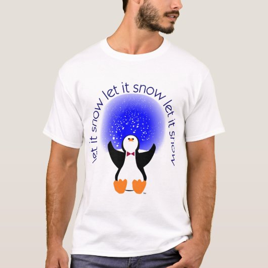 Sneeuw Wereldbol pinguïn - laat het sneeuwen! T-shirt (Voorkant)