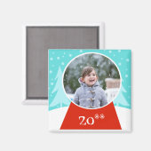 Sneeuw Wereldbol Vakantie Fotomagneet Magneet (Voorkant / Achterkant)