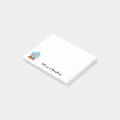 Sneeuw Wereldbol w / Sneeuwman en dennenboom | per Post-it® Notes (Schuin)