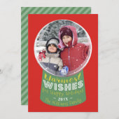 Sneeuw Wereldbol Warmste Wens Kerstkaart (Voorkant / Achterkant)