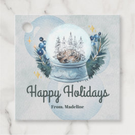 Sneeuw wereldbol waterverf Kerstvakantie cadeau la Bedankjes Labels