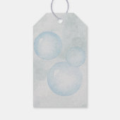 Sneeuw wereldbol waterverf Kerstvakantie cadeau la Cadeaulabel (Achterkant)