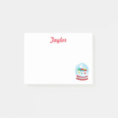 Sneeuw wereldbol winter post-it® notes (Voorkant)