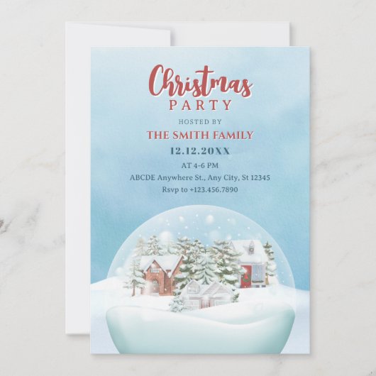 Sneeuw wereldbol Winter wonderland kerst Kaart (Voorkant)