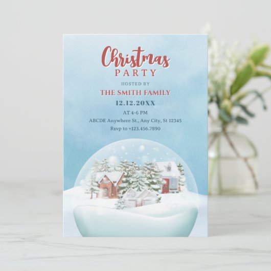 Sneeuw wereldbol Winter wonderland kerst Kaart (Staand voorkant)