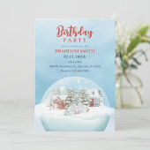 Sneeuw wereldbol Winter wonderland kerstverjaardag Kaart (Staand voorkant)