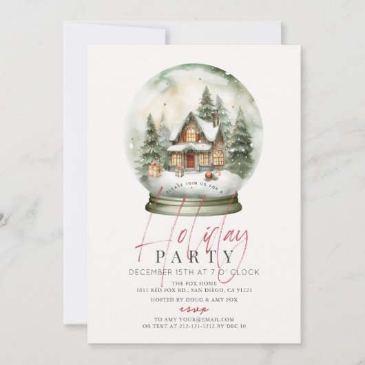 Sneeuw Wereldbol Winterlandschap Kerstvakantie fee Kaart (Voorkant)