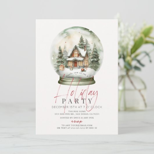 Sneeuw Wereldbol Winterlandschap Kerstvakantie fee Kaart (Staand voorkant)