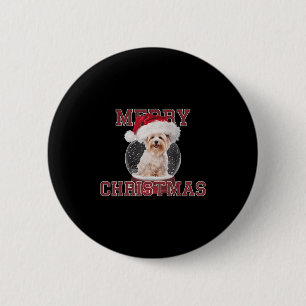 Sneeuw Wereldbol Xmas Maltese Dog Christmas Ronde Button 5,7 Cm