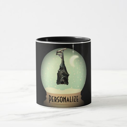 Sneeuw wereldbol zwarte  gothiek mok (Midden)