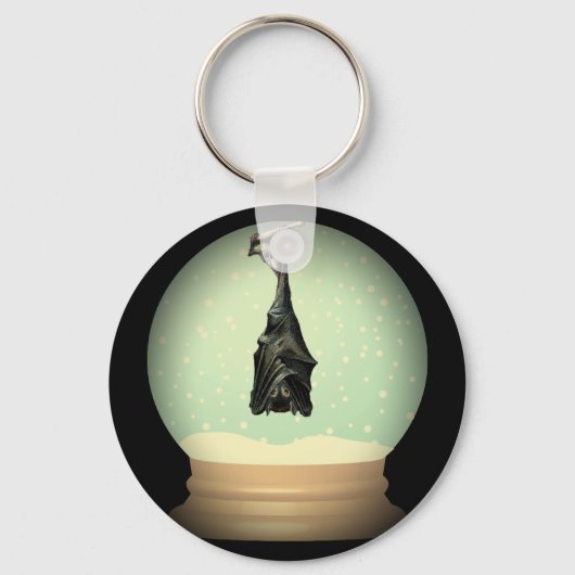 Sneeuw wereldbol zwarte  gothiek sleutelhanger (Voorkant)