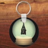 Sneeuw wereldbol zwarte  gothiek sleutelhanger (Voorkant)