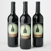 Sneeuw wereldbol zwarte  gothiek wijn etiket (Flessen)