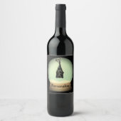 Sneeuw wereldbol zwarte  gothiek wijn etiket (Voorkant)