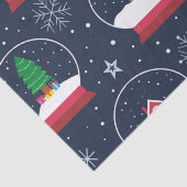 Sneeuw Wereldbollen met sneeuwpoppen en kerstbomen Tissuepapier (Detail)