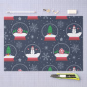 Sneeuw Wereldbollen met sneeuwpoppen en kerstbomen Tissuepapier (Craft)