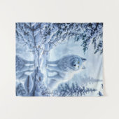 Sneeuw wilde wolf gele neon ogen decor wandkleed (Voorkant (horizontaal))