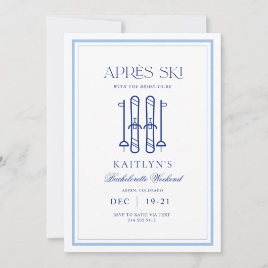Sneeuw Winter Apres Ski Vrijgezellen Weekend Kaart (Voorkant)