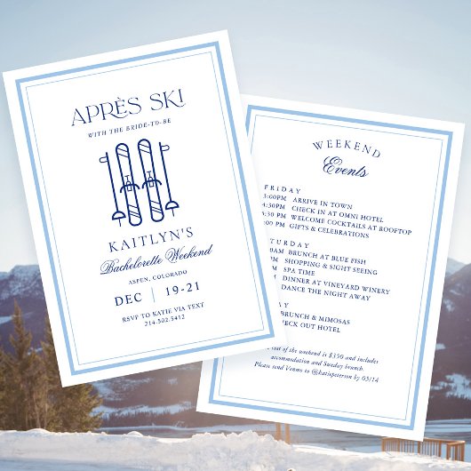 Sneeuw Winter Apres Ski Vrijgezellen Weekend Kaart