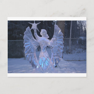 Sneeuw Winter Beeldhouwwerk  engel  Christendom Ge Briefkaart