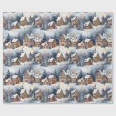 Sneeuw Winter Beierse Dorp Kerstvakantie Cadeaupapier (Vlak)