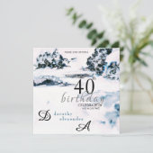 Sneeuw Winter Bergen Moderne Verjaardag Kaart (Staand voorkant)