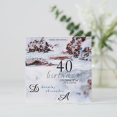 Sneeuw Winter Bergen Moderne Verjaardag Kaart (Staand voorkant)