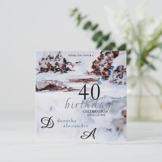 Sneeuw Winter Bergen Moderne Verjaardag Kaart (Staand voorkant)