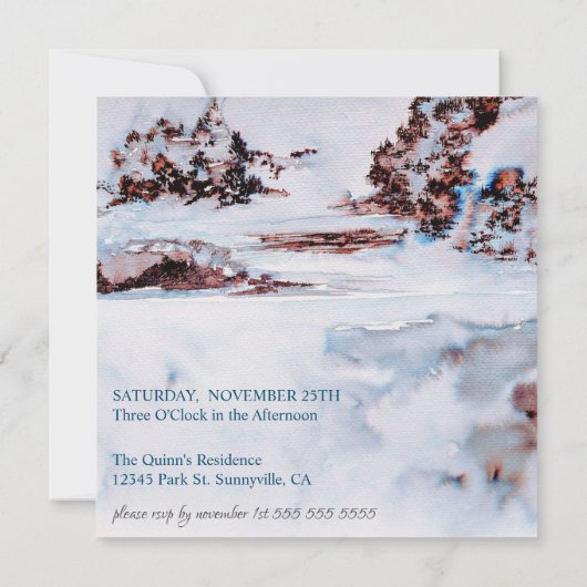 Sneeuw Winter Bergen Moderne Verjaardag Kaart (Achterkant)