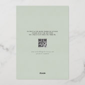 Sneeuw Winter Evergreen Forest QR Code Wedding Folie Uitnodiging (Achterkant)