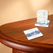 Sneeuw Winter Forest Baby Het is koud buiten Kartonnen Onderzetters