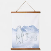 Sneeuw Winter Polar Beer Arctic Kinderkamer Wandde Hangend Wandkleed (Voorkant)