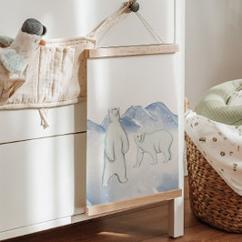 Sneeuw Winter Polar Beer Arctic Kinderkamer Wandde Hangend Wandkleed