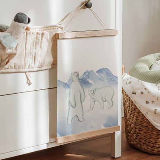 Sneeuw Winter Polar Beer Arctic Kinderkamer Wandde Hangend Wandkleed