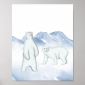 Sneeuw Winter Polar Beer Arctic Kinderkamer Wandde Poster (Voorkant)