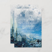 Sneeuw Winter Vakantie Trouwgegevens Informatie Informatiekaartje (Voorkant / Achterkant)