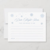 Sneeuw Winter Vrijgezellenfeest Datum Nacht Ideeën Kaart (Voorkant)