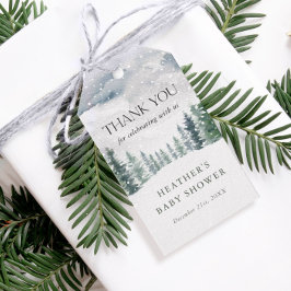 Sneeuw Winter Wonderland Baby Shower Bedankt Cadeaulabel