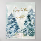 Sneeuw Winter Wonderland Bos Dier Poster (Voorkant)