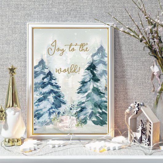 Sneeuw Winter Wonderland Bos Dier Poster