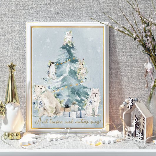 Sneeuw Winter Wonderland Bosdieren Poster