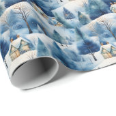 Sneeuw Winter Wonderland Landschap Kerstvakantie Cadeaupapier (Rol Hoek)