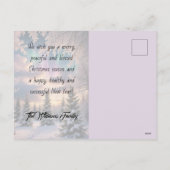 Sneeuw winterbos, ijskristallen, noorderlicht feestdagenkaart (Achterkant)