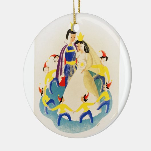 sneeuw wit WPA Keramisch Ornament (Links)