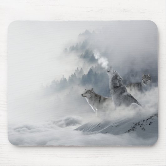 Sneeuw Wolf Muismat (Voorkant)